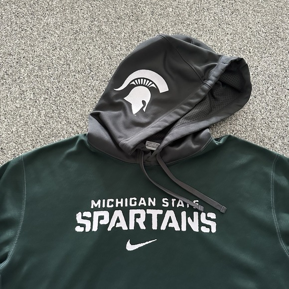 Nike Therma Fit Hoodie Mens XL Michigan State Spartans Green - Picture 1 of 8